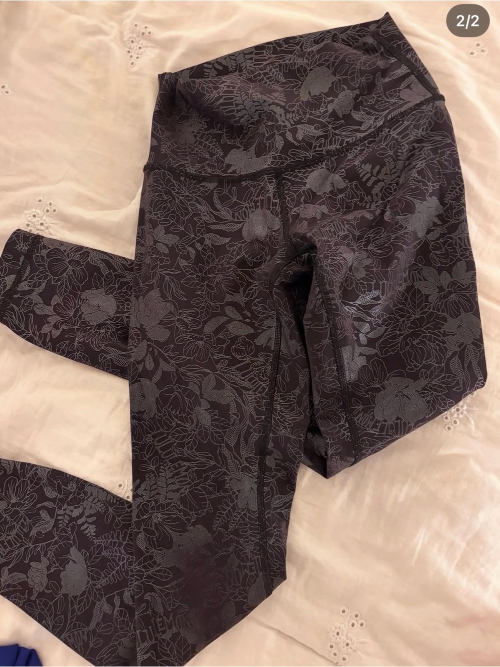 NWOT lululemon athletica Charcoal Floral High-Rise Leggings